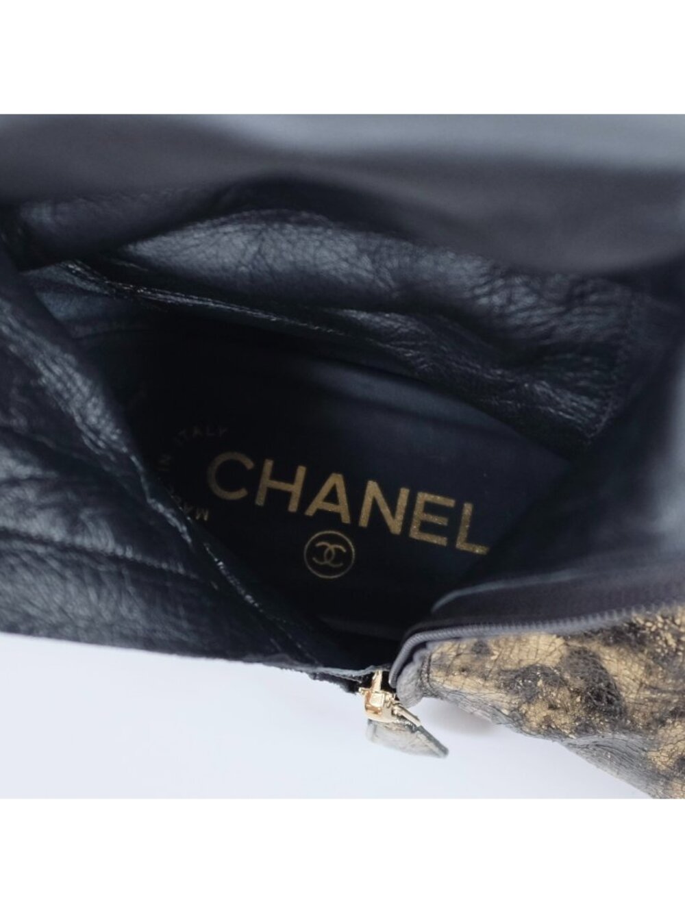 CHANEL Fall 2018 thigh high boots shoes gold 42 US 12 - Picture 3 of 13